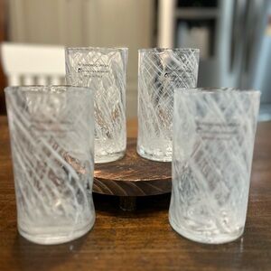 Set of 4 Arte Di Murano white swirls  Tumblers by Alessandro Coppola 16oz